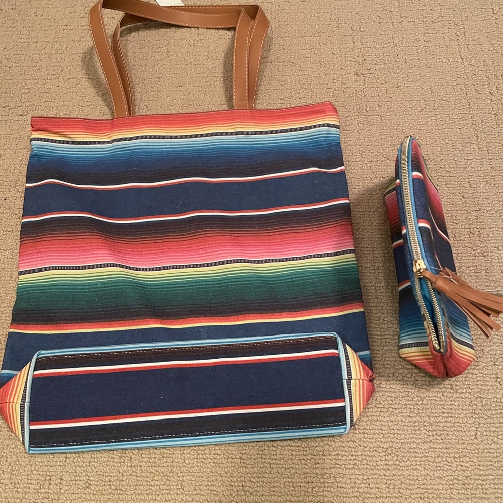 Tote and makeup pouch